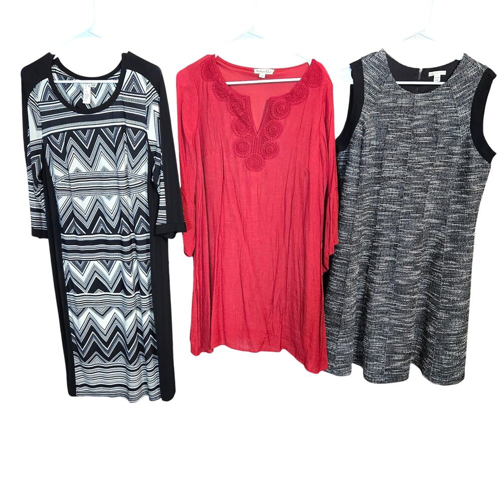 Women's 1X 14W 16W Dresses Winter Long Sleeves Wholesale Bulk Lot of 3